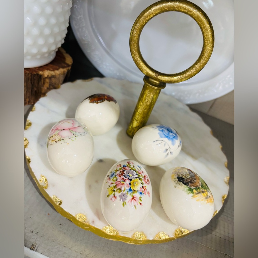 5 Vintage Porcelain Collectible Decorative Eggs. Floral | Easter | Timeless